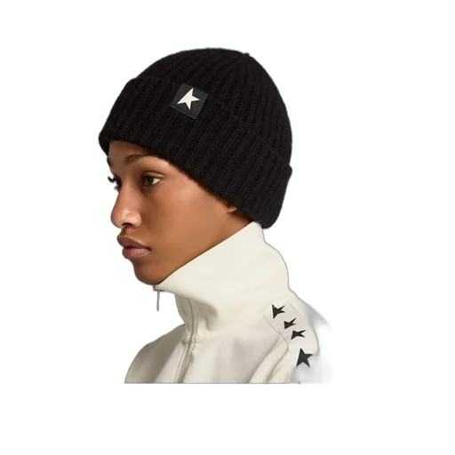 Star Patch Ribbed Beanie