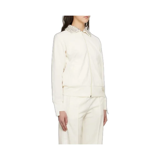 Collar Sequins Embellished Track Jacket