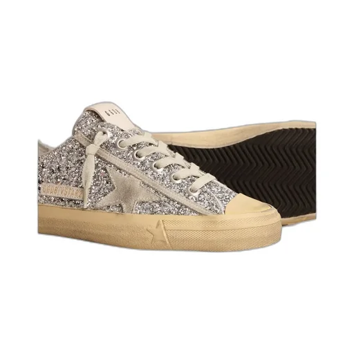 V-Star Glittered Lace-Up Sneakers