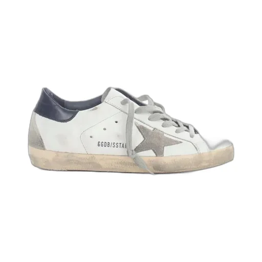 Super-Star Sneakers With Suede Star And Blue Heel Tab
