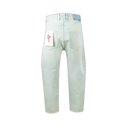 Distressed Logo Patch Jeans