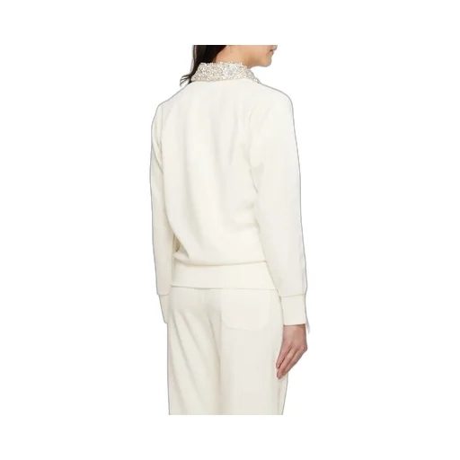 Collar Sequins Embellished Track Jacket