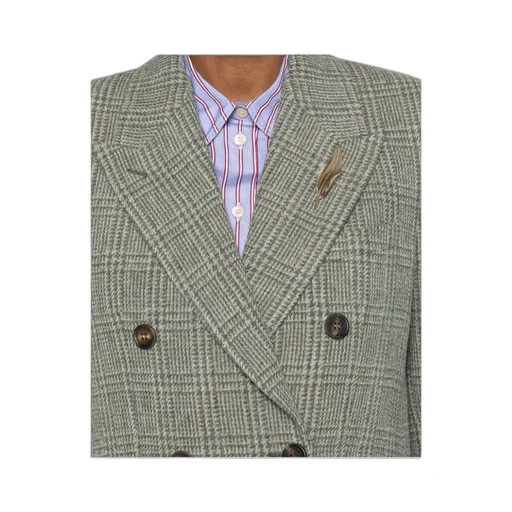 Double-Breasted Blazer In Shetland Wool