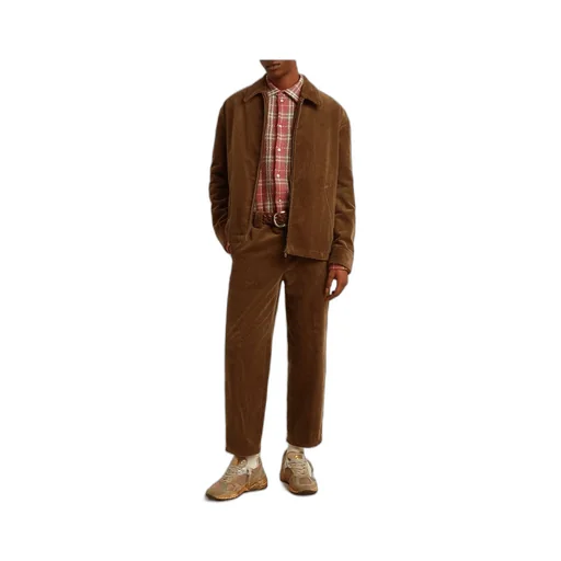 Straight-Leg Cropped Corduroy Trousers