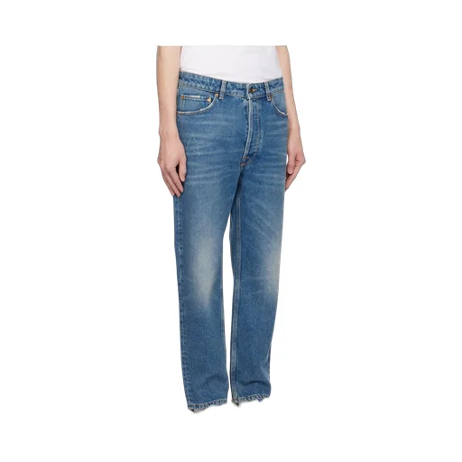Washed Effect Straight Leg Jeans
