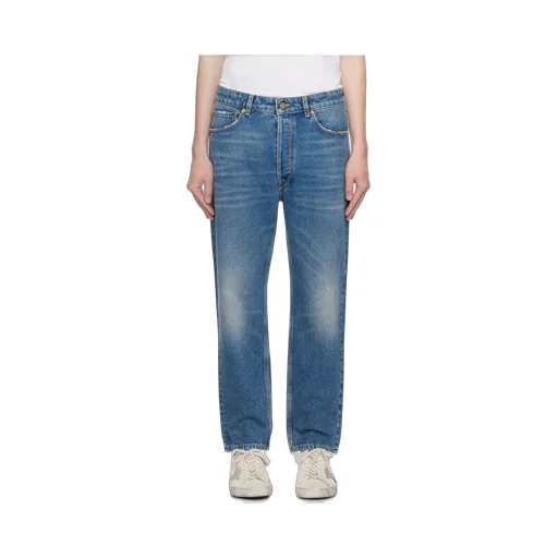 Washed Effect Straight Leg Jeans