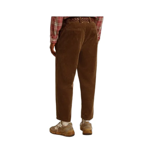 Straight-Leg Cropped Corduroy Trousers