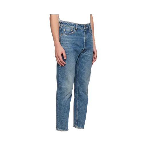 Washed Effect Straight Leg Jeans