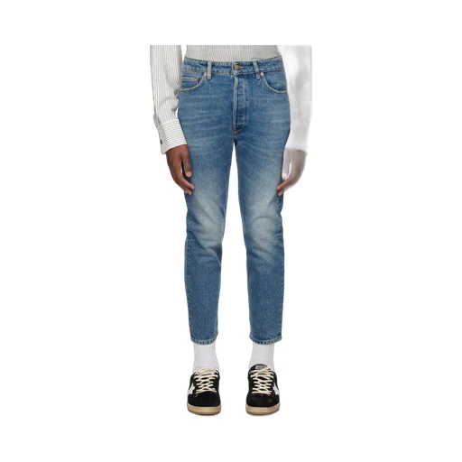 Washed Effect Straight Leg Jeans