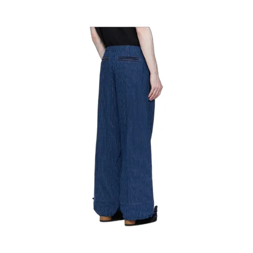 Striped Drawstring Straight Trousers