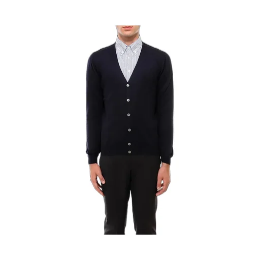 Button-Front Wool Cardigan
