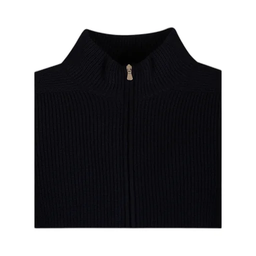 Long-Sleeved Zip-Up Ribbed Cardigan