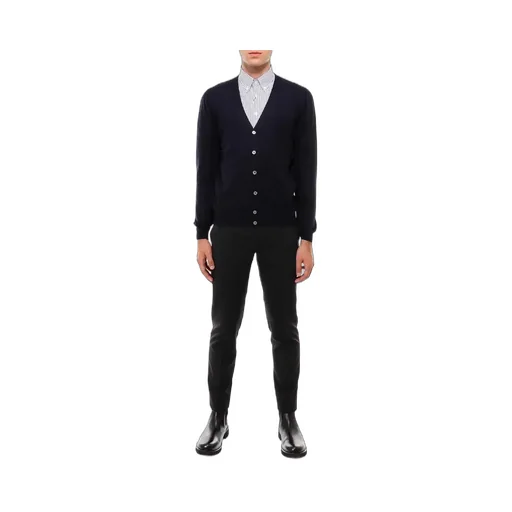 Button-Front Wool Cardigan