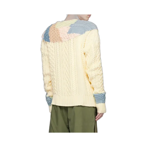 Patchwork Cable-Knit Jumper
