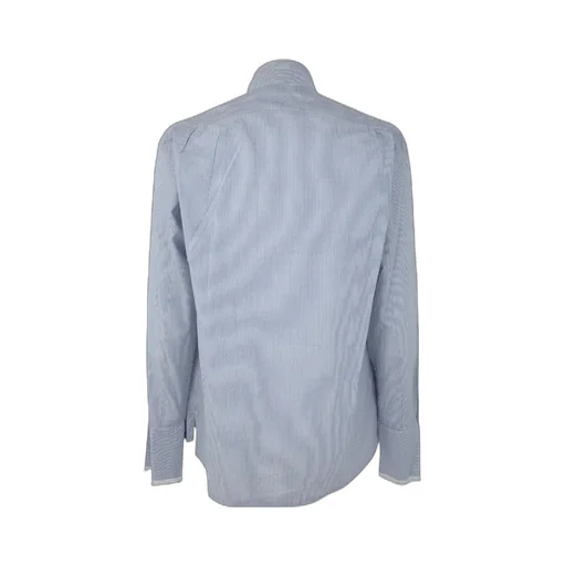 Pinstripe V-Neck Long-Sleeve Shirt