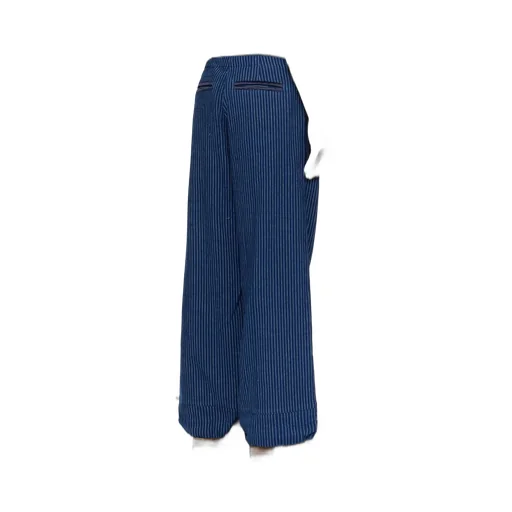 Striped Drawstring Straight Trousers