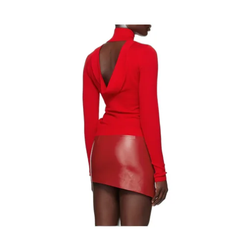 High-Neck Open Back Sweater