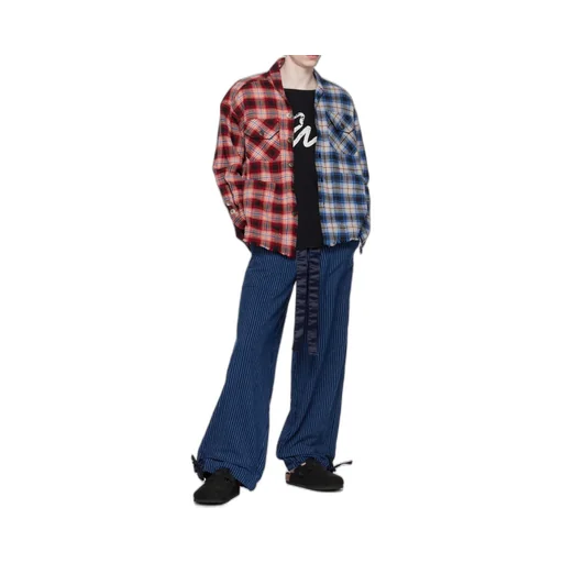 Striped Drawstring Straight Trousers