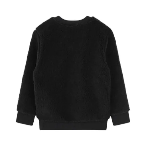 Logo Patch Crewneck Shearling Sweatshirt