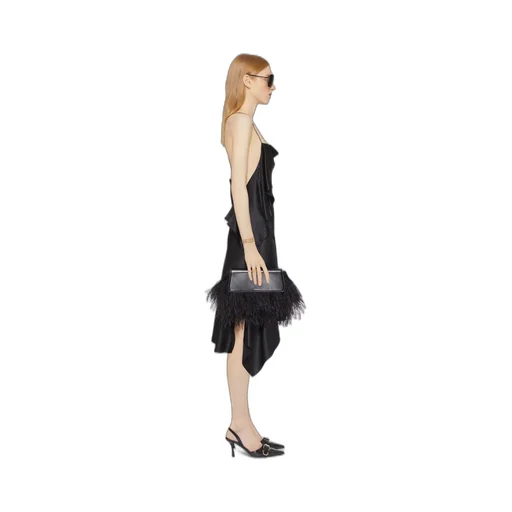 Asymmetric Draped Dress In Satin
