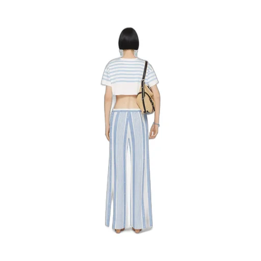 Striped Motif Drawstring Trousers
