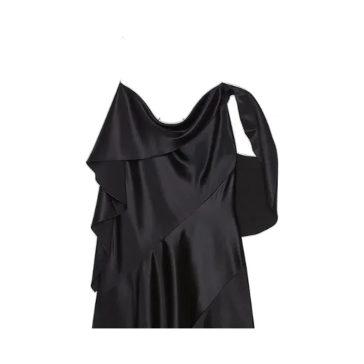 Asymmetric Draped Dress In Satin