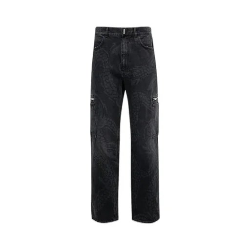 Snake Print Cargo Jeans