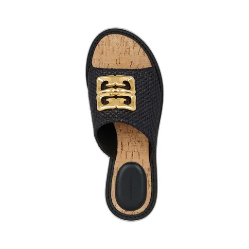 4G Liquid Flat Mules In Raffia
