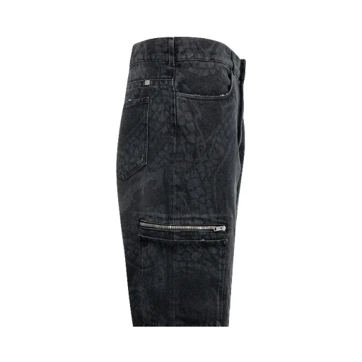 Snake Print Cargo Jeans