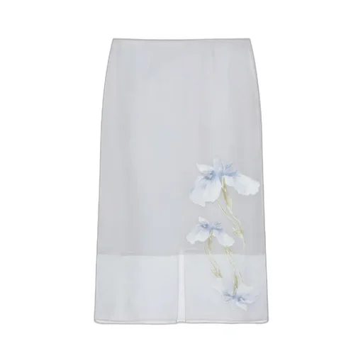 Skirt In Floral DÉVoré Satin