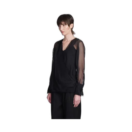 Sheer Detailed Long-Sleeve Top