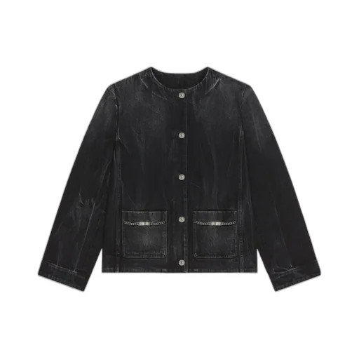 Chains Detailed Denim Jacket