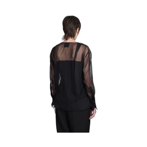 Sheer Detailed Long-Sleeve Top