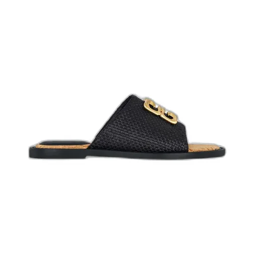 4G Liquid Flat Mules In Raffia