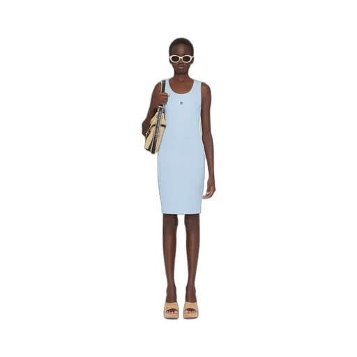 4G Plaque Ribbed-Knit Tank Dress