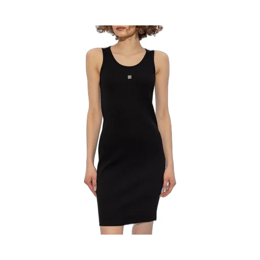 4G Plaque Ribbed-Knit Tank Dress