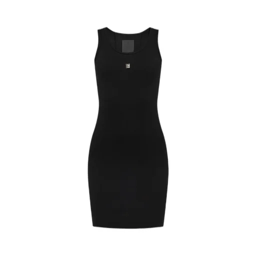 4G Plaque Ribbed-Knit Tank Dress