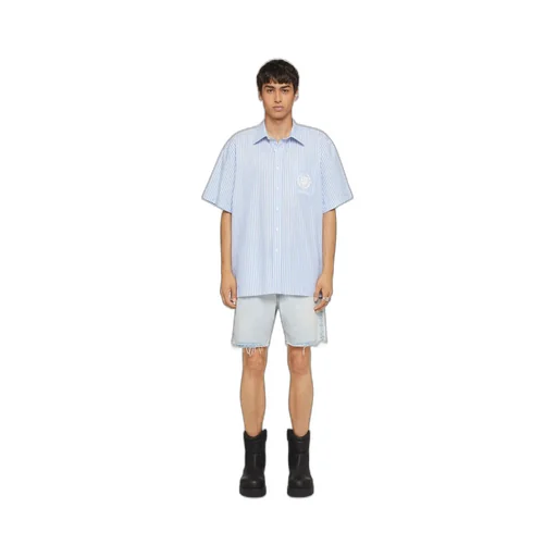 Logo Embroidered Striped Shirt