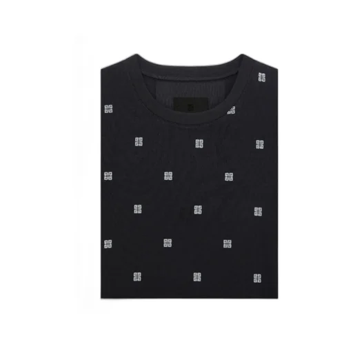 Double Layered Slim Fit T-Shirt In 4G Tulle
