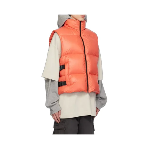 Sleeveless Puffer Jacket With Buckles