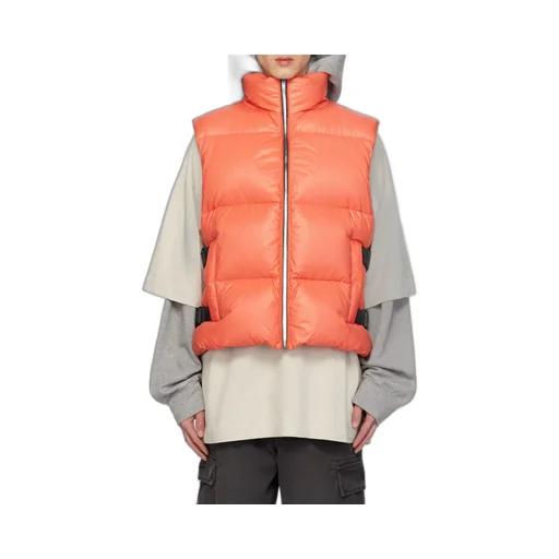 Sleeveless Puffer Jacket With Buckles