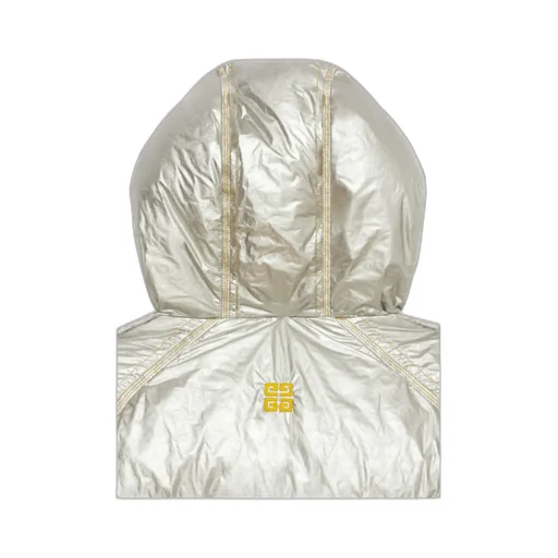 Laminated Hooded Zip-Up Puffer Jacket