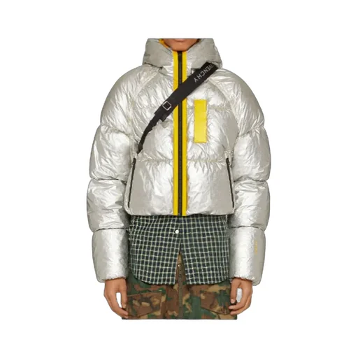 Laminated Hooded Zip-Up Puffer Jacket