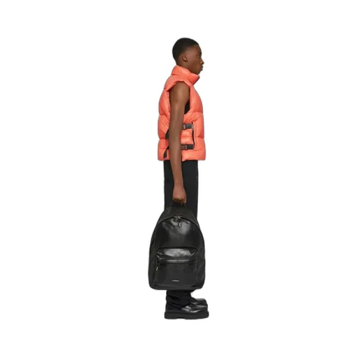 Sleeveless Puffer Jacket With Buckles