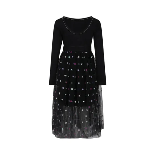 4G-Motif Long-Sleeve Dress