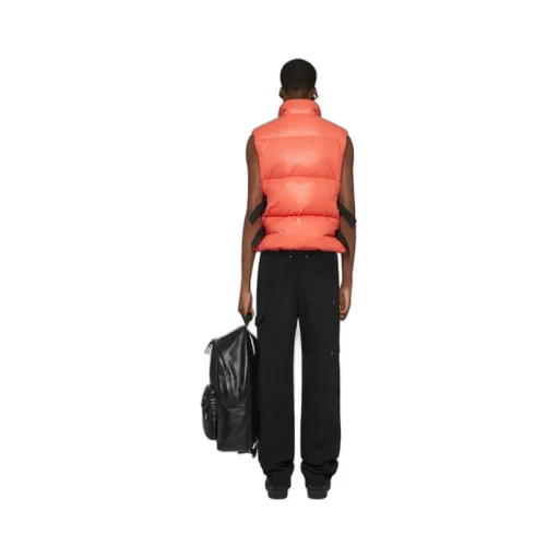 Sleeveless Puffer Jacket With Buckles
