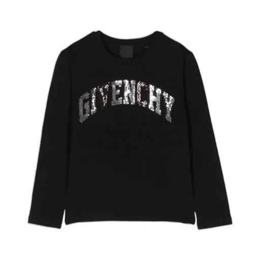 Sequin Logo Long-Sleeved T-Shirt