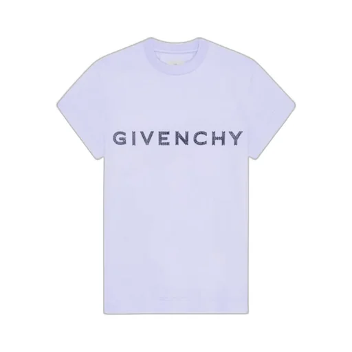 Slim Fit T-Shirt In Cotton With Givenchy Rhinestones