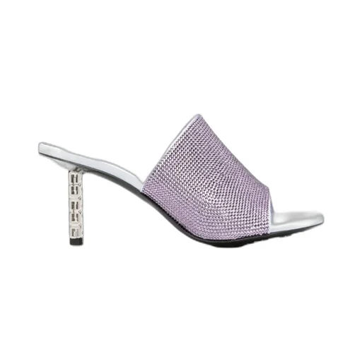 G Cube Mules In Satin With Strass