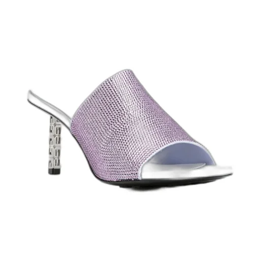 G Cube Mules In Satin With Strass
